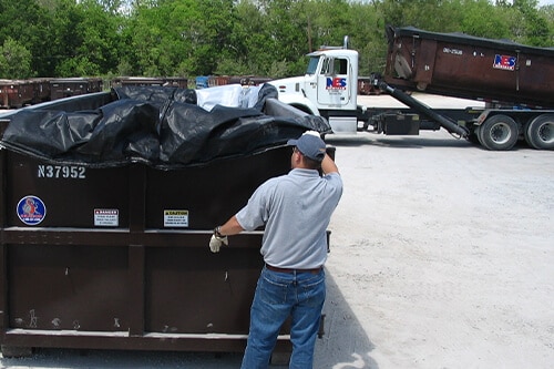 roll off container liner installation