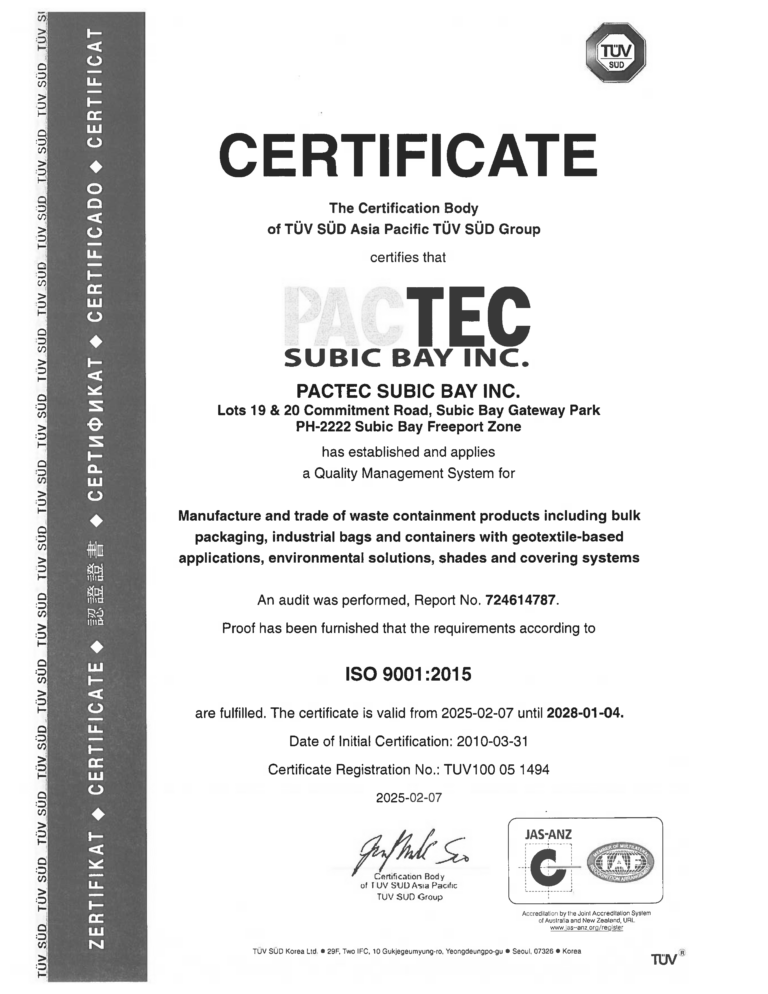 Quality and Compliance Manufacturing PacTec, Inc.