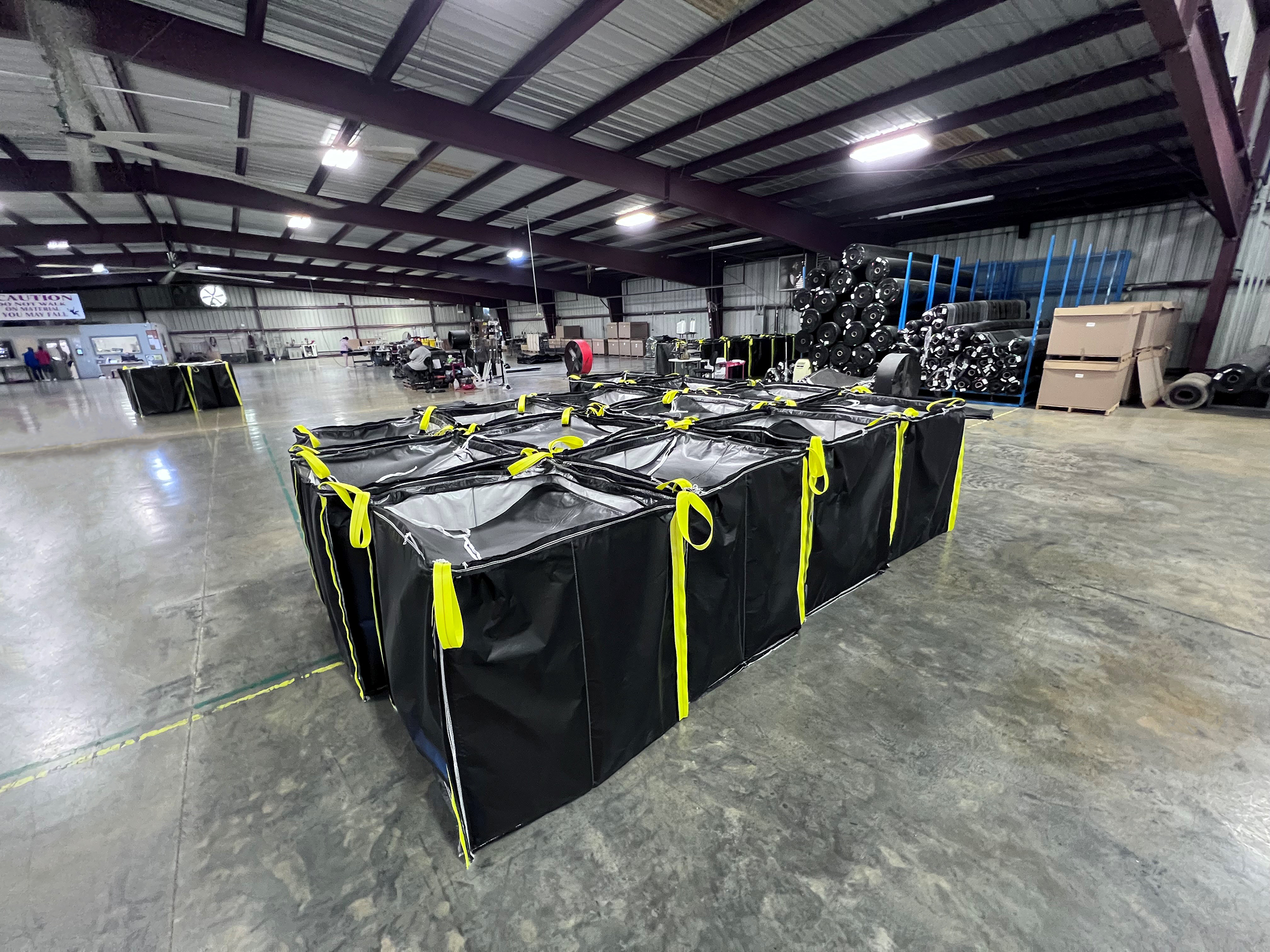 [E] Catalyst Bag- Group of Bags open on Production Floor